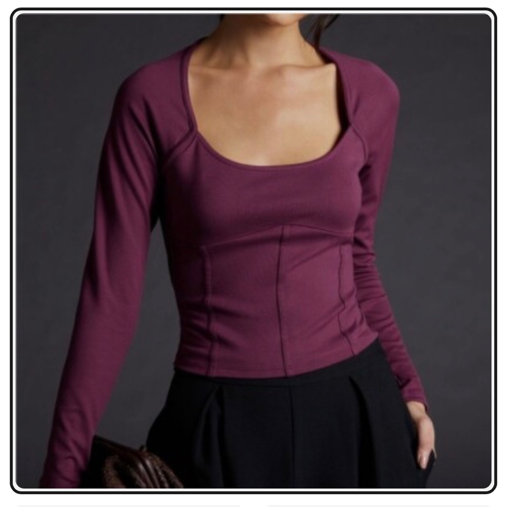 Anthropologie Maeve Ponte Corset Top Size Large